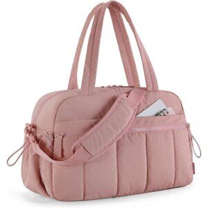 Women Peach Imported Lightweight Water Resistant Travel Gym Carry On Duffle Bag